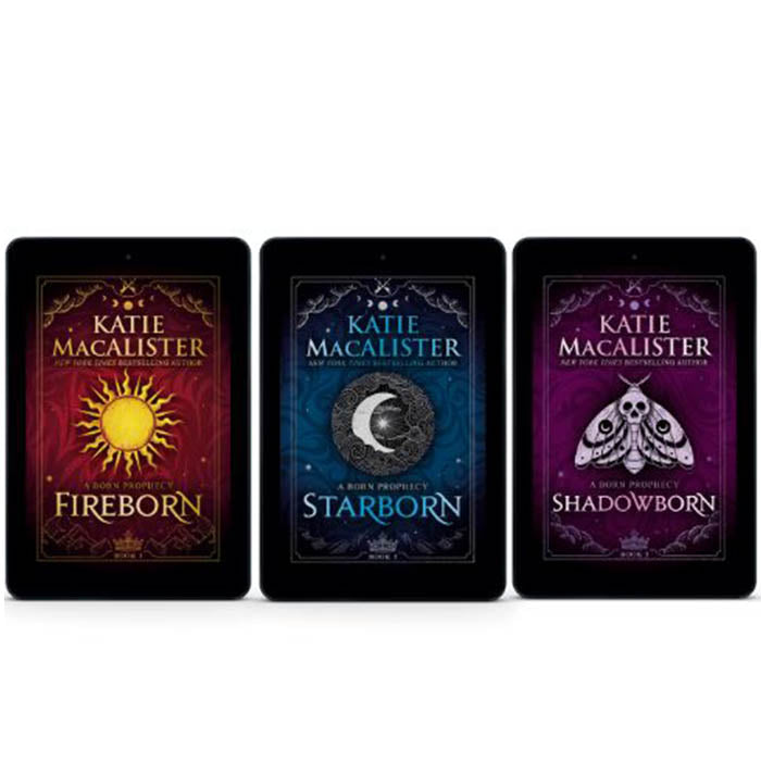 Fireborn, Starborn, and Shadowborn covers in a row