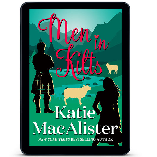 Cover showing silhouettes of a man in a kilt standing next to some sheep, along with a woman in the lower corner.
